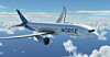 A Norse Atlantic Airways passenger jet in flight above clouds against a blue sky.